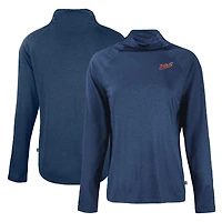 Pull-over à col cheminée raglan Coastline Epic Comfort Eco recyclé pour femme, bleu marine, collection Cooperstown des Detroit Tigers de Cutter & Buck
