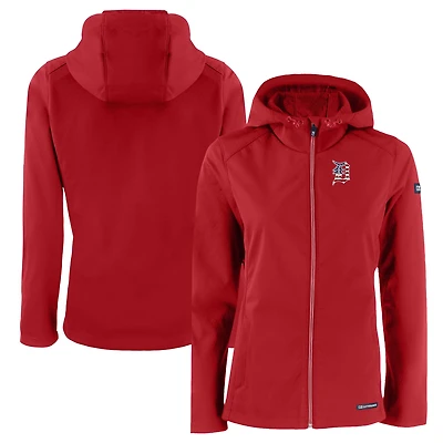 Veste zippée intégrale recyclée Evoke Eco Softshell pour femme, rouge, des Detroit Tigers, Cutter & Buck