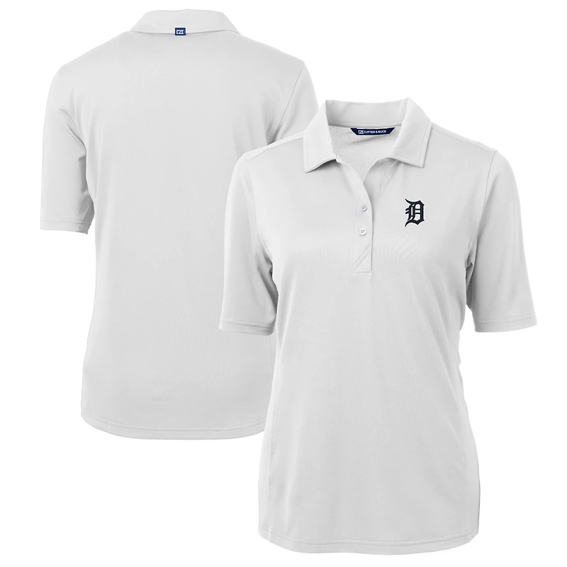 Polo piqué recyclé DryTec Virtue Eco pour femme, blanc, Cutter & Buck, Detroit Tigers
