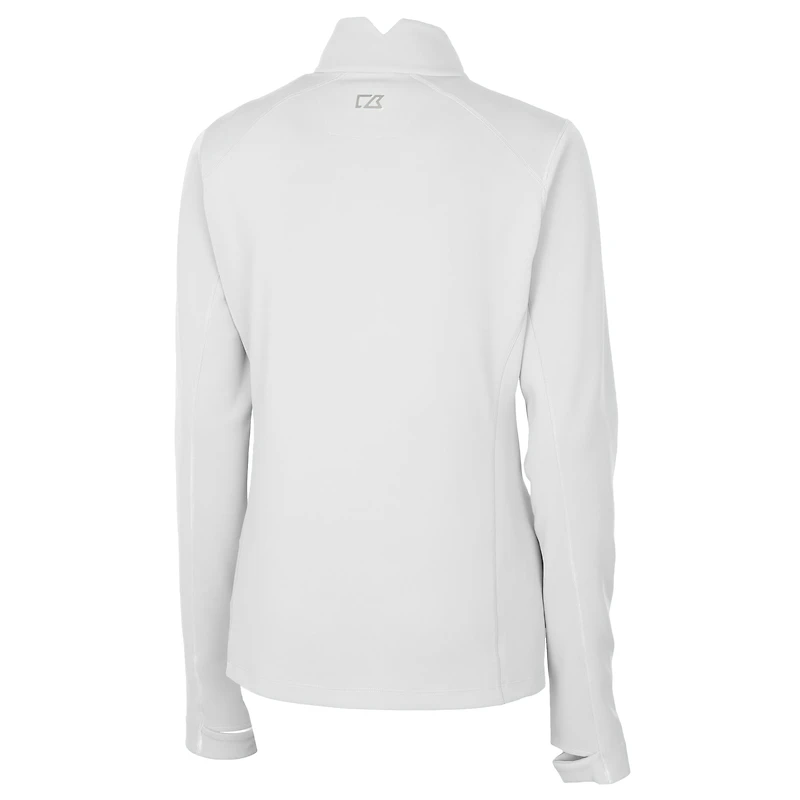 Pull-over blanc à fermeture éclair quart de tour pour femme Cutter & Buck des Detroit Tigers Traverse Stretch