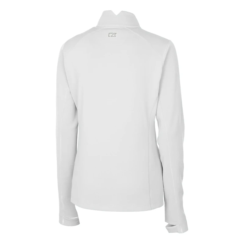 Pull-over blanc à fermeture éclair quart de tour pour femme Cutter & Buck des Detroit Tigers Traverse Stretch