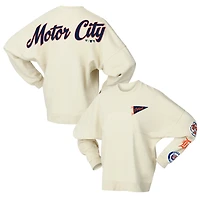 Sweat-shirt en polaire Fanatics Cream pour femme, motif fanion des Detroit Tigers