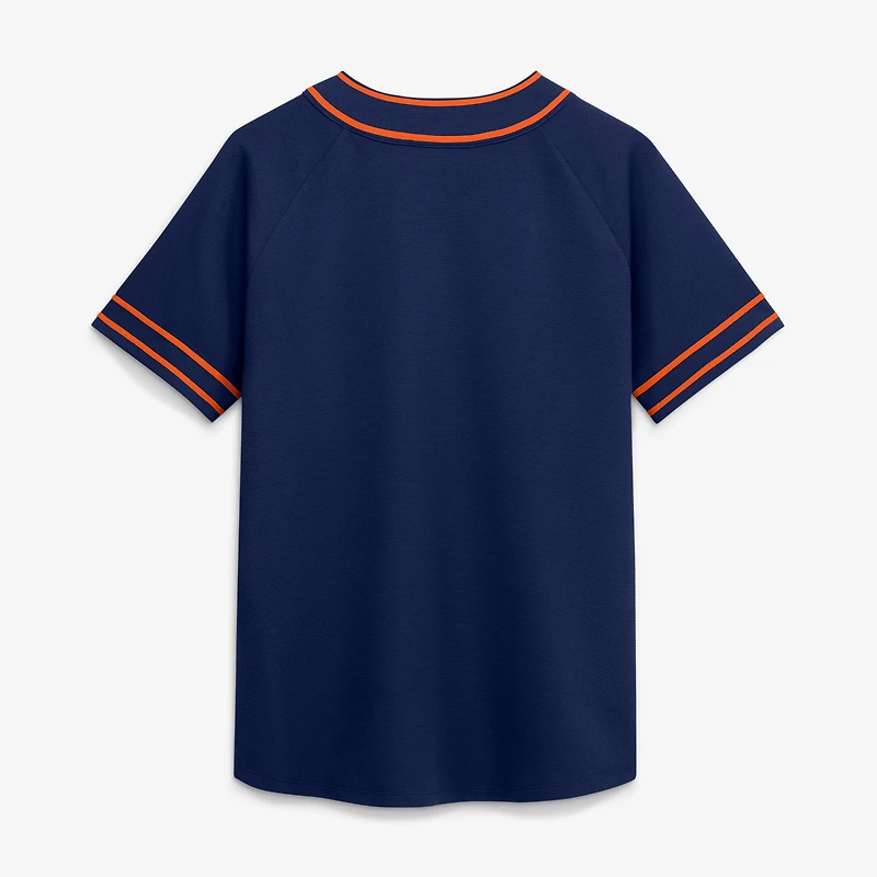 Women's Fanatics Navy Detroit Tigers Diva Race Ahead Raglan V-Neck T-Shirt