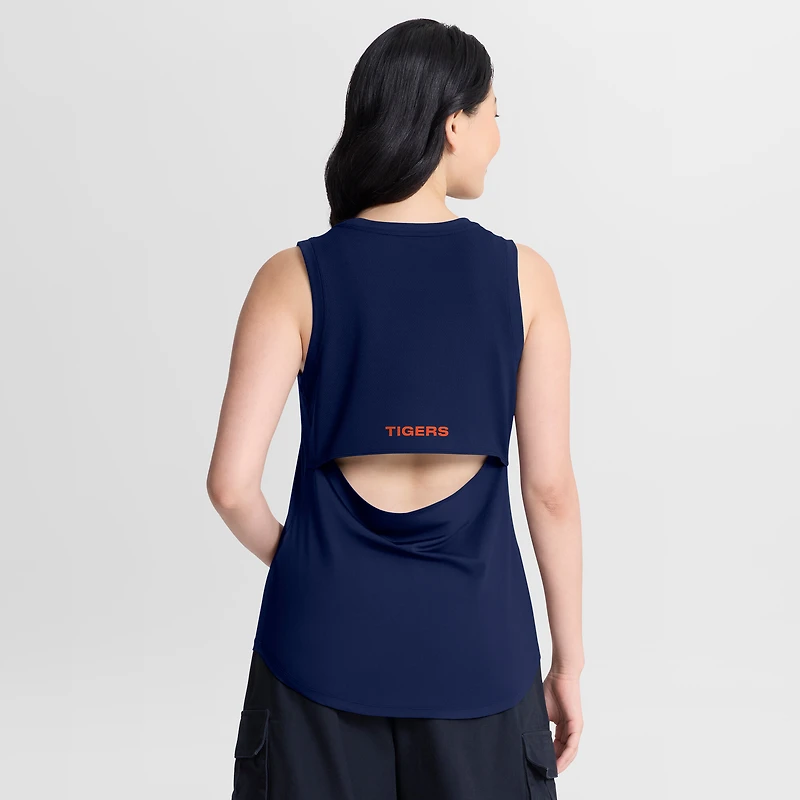 Women's Fanatics  Navy Detroit Tigers Draped Mesh Back Performance Tank Top