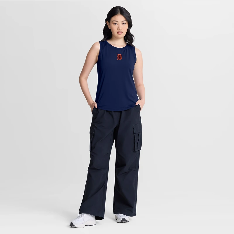 Women's Fanatics  Navy Detroit Tigers Draped Mesh Back Performance Tank Top