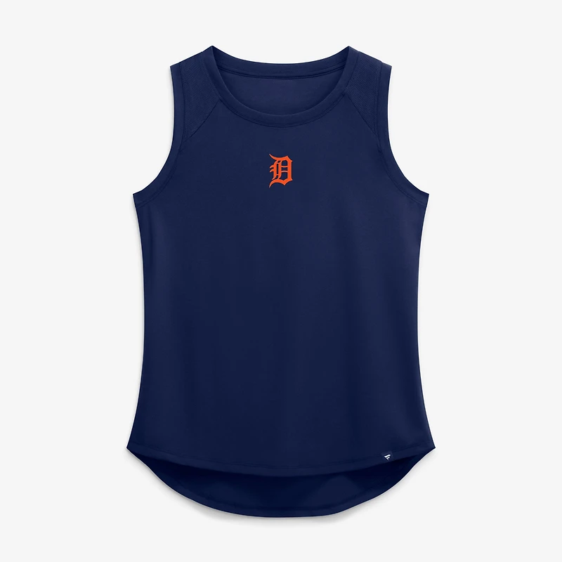 Women's Fanatics  Navy Detroit Tigers Draped Mesh Back Performance Tank Top