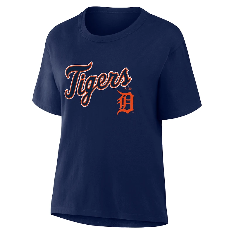 Women's Fanatics Navy Detroit Tigers Lockup Legacy T-Shirt