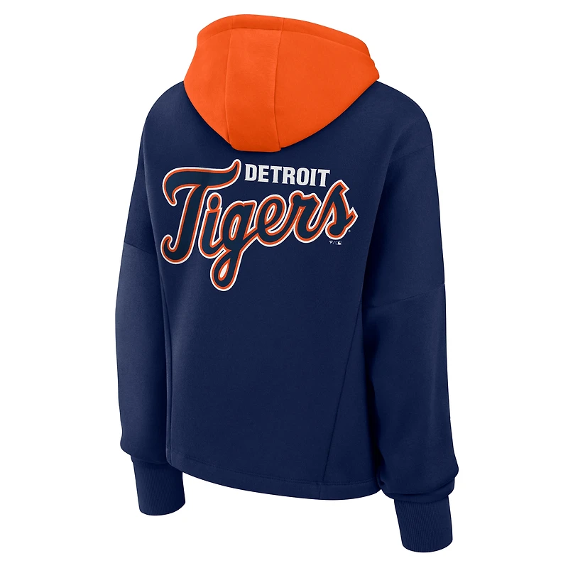 Sweat à capuche surdimensionné pour femmes Fanatics Navy Detroit Tigers Legacy Favorite Spectator