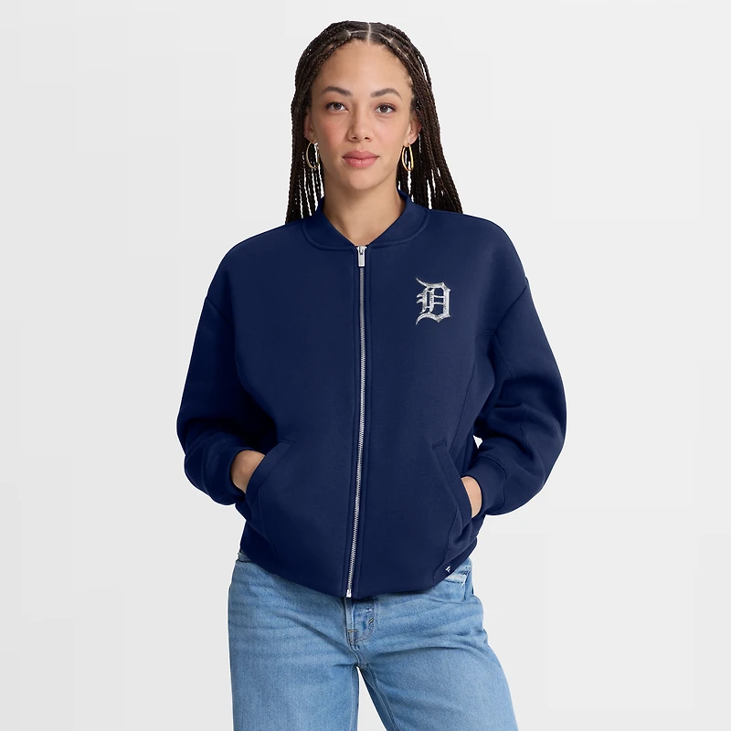 Veste zippée surdimensionnée Detroit Tigers bleu marine pour femme de Fanatics