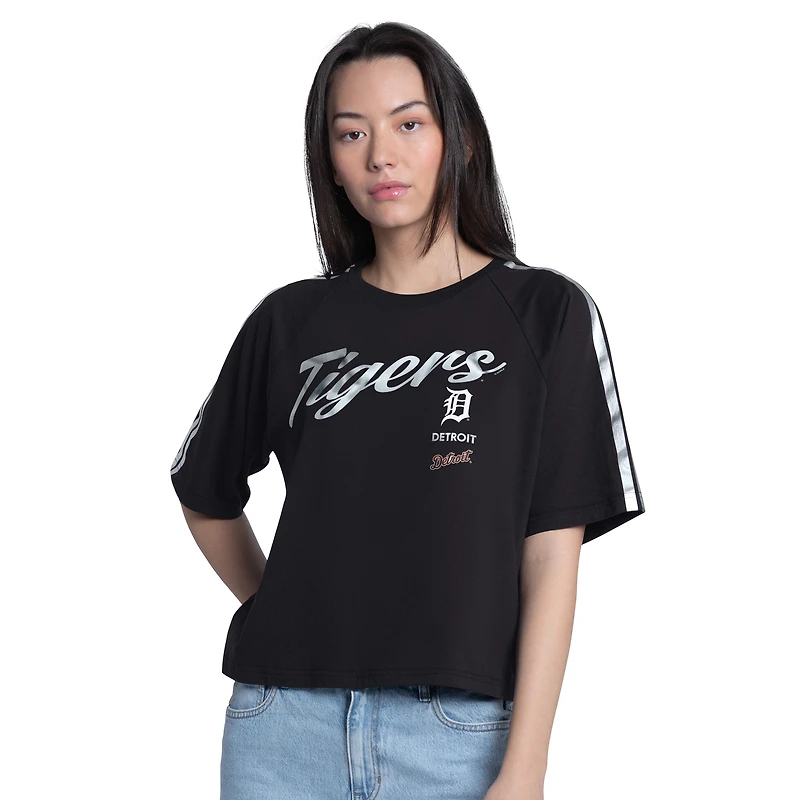 T-shirt raglan court G-III 4Her pour femme par Carl Banks, noir