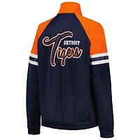 Women's G-III 4Her by Carl Banks Navy Detroit Tigers First Place Raglan Full-Zip Track Jacket