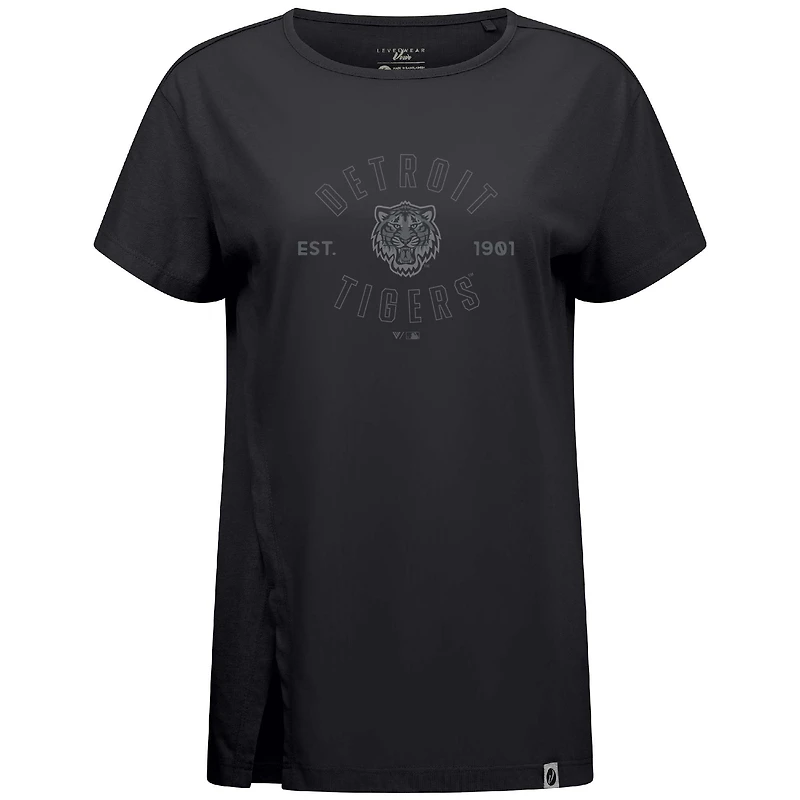 Women's Levelwear Black Detroit Tigers Influx Abyssal T-Shirt