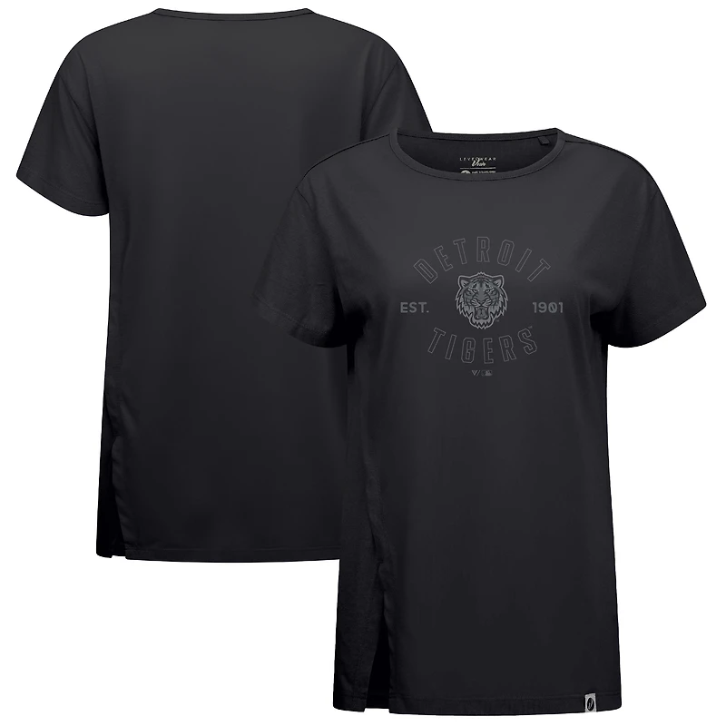 Women's Levelwear Black Detroit Tigers Influx Abyssal T-Shirt