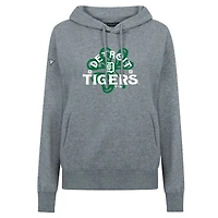 Sweat à capuche gris pour femme Detroit Tigers St. Patrick's Day Adorn Shamrock