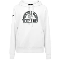Women's Levelwear White Detroit Tigers Adorn Banner Arch Pullover Hoodie