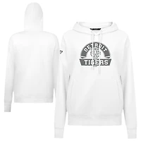 Women's Levelwear White Detroit Tigers Adorn Banner Arch Pullover Hoodie