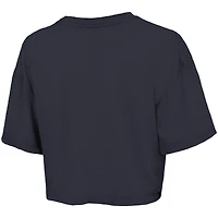 T-shirt court bleu marine Majestic Threads pour femme, coupe carrée, motif Detroit Tigers