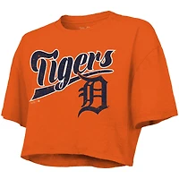 T-shirt court et ample orange Majestic Threads pour femme des Detroit Tigers