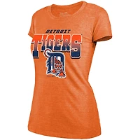 T-shirt tri-mélange orange et kaki Wacky Co-op pour femme de Majestic Threads, Tigers Detroit