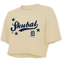Women's Majestic Threads Tarik Skubal Cream Detroit Tigers Boxy Crop Top