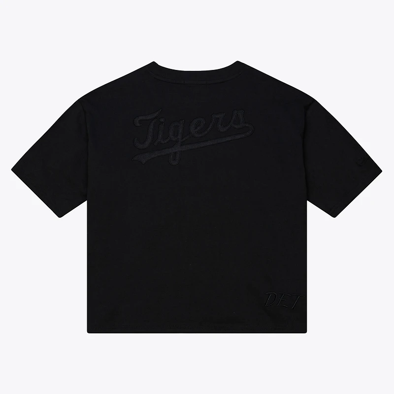 Women's Mitchell & Ness Black Detroit Tigers Cooperstown Collection Phantom Cropped T-Shirt