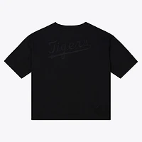 Women's Mitchell & Ness Black Detroit Tigers Cooperstown Collection Phantom Cropped T-Shirt