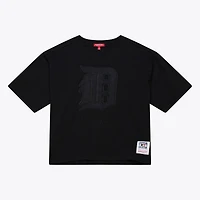 Women's Mitchell & Ness Black Detroit Tigers Cooperstown Collection Phantom Cropped T-Shirt