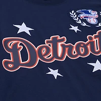 T-shirt court et carré Mitchell & Ness bleu marine Detroit Tigers pour femme