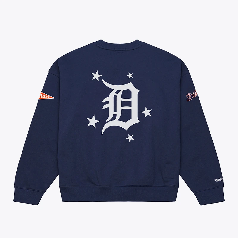 Women's Mitchell & Ness Navy Detroit Tigers Pep Rally Sweatshirt