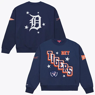 Women's Mitchell & Ness  Navy Detroit Tigers Pep Rally Sweatshirt