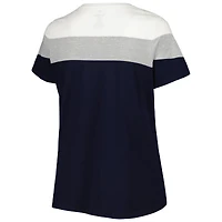 Women's Navy/Heather Gray Detroit Tigers Plus Colorblock T-Shirt