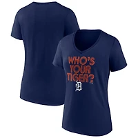 Women's Navy Detroit Tigers Hometown Graphic V-Neck T-Shirt