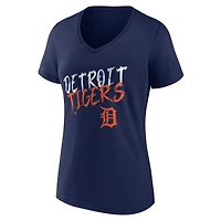 Women's Navy Detroit Tigers Hustle Personalized Name & Number V-Neck T-Shirt