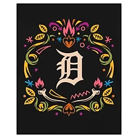 Women's New Era Black Detroit Tigers Día de los Muertos V-Neck T-Shirt