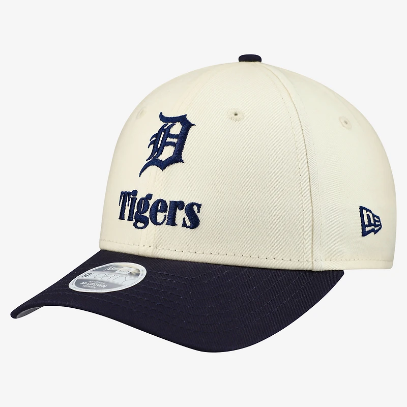 Casquette ajustable New Era crème/marine Detroit Tigers Primary 9FORTY M-Crown pour femme