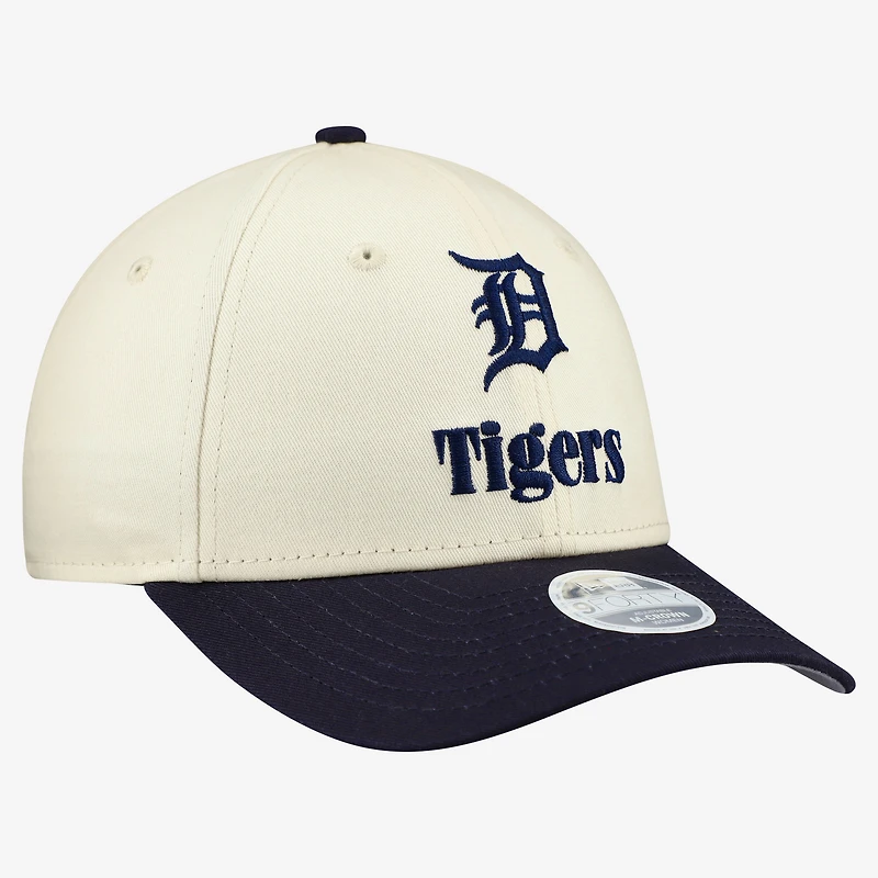 Casquette ajustable New Era crème/marine Detroit Tigers Primary 9FORTY M-Crown pour femme