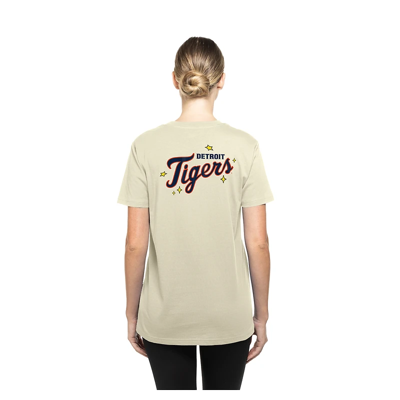 Women's New Era  Cream Detroit Tigers Stars & Cap T-Shirt