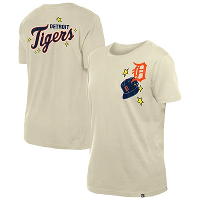 Women's New Era  Cream Detroit Tigers Stars & Cap T-Shirt