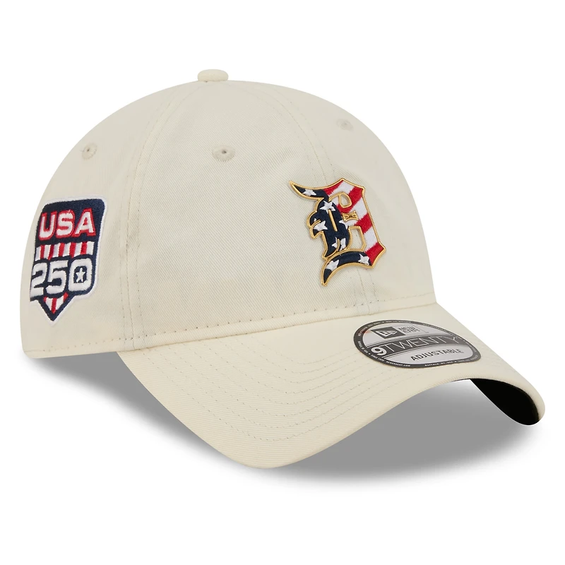 Women's New Era Cream Detroit Tigers USA 250 Fourth of July 9TWENTY Adjustable Hat