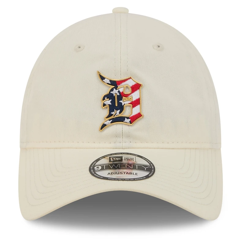 Casquette ajustable New Era crème Detroit Tigers USA 250 Fourth of July 9TWENTY pour femme