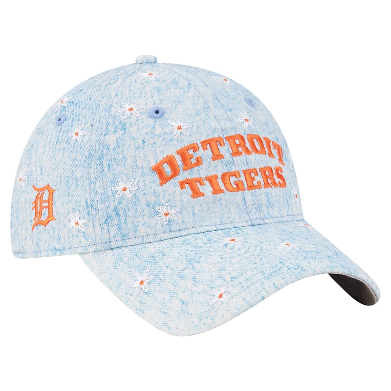Women's New Era  Light Blue Detroit Tigers Daisy All Over 9TWENTY Adjustable Hat