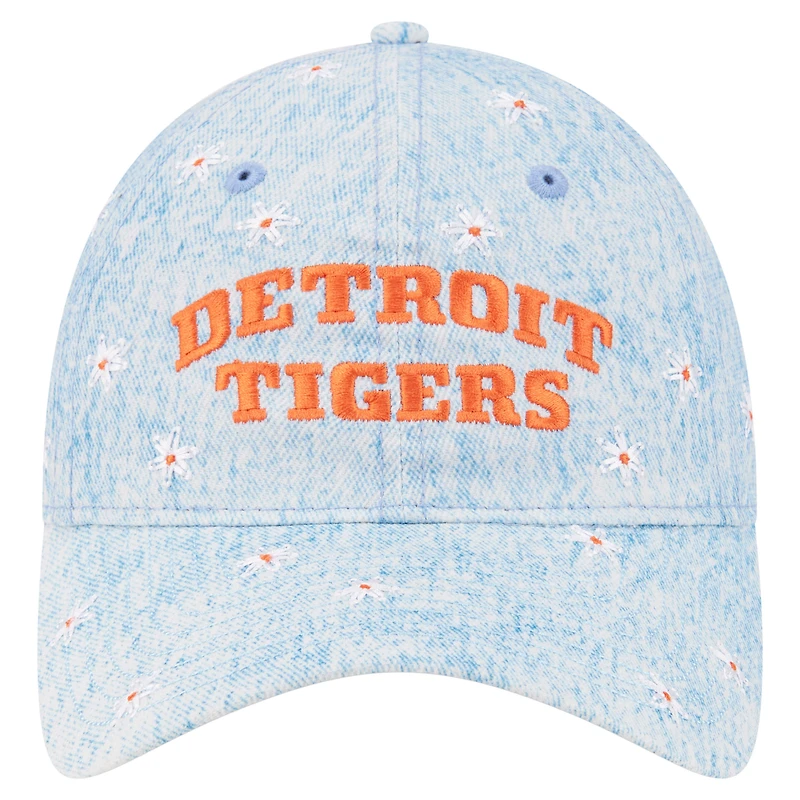 Women's New Era  Light Blue Detroit Tigers Daisy All Over 9TWENTY Adjustable Hat