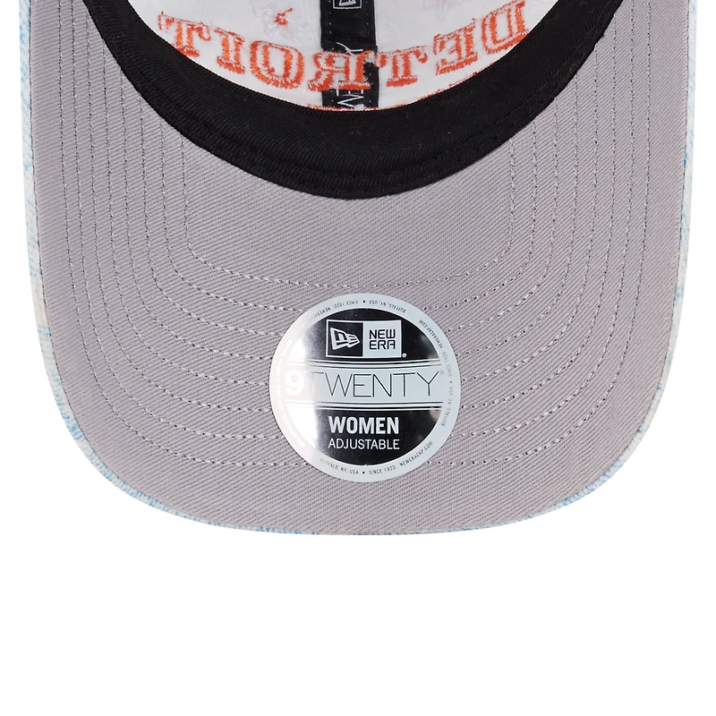 Women's New Era  Light Blue Detroit Tigers Daisy All Over 9TWENTY Adjustable Hat