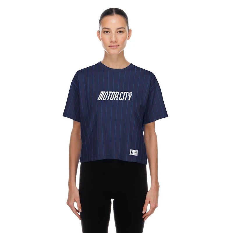 Women's New Era Navy Detroit Tigers 2026 City Connect Pinstripe T-Shirt