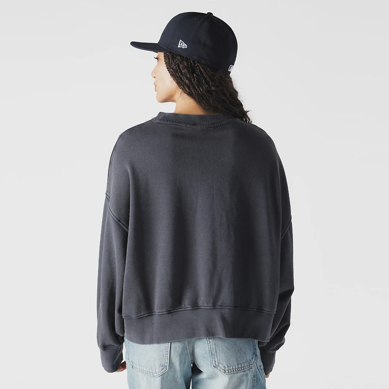 Sweat-shirt court à manches dolmen bleu marine Detroit Tigers pour femme New Era Boxy Mineral Wash