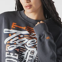 Sweat-shirt court à manches dolmen bleu marine Detroit Tigers pour femme New Era Boxy Mineral Wash