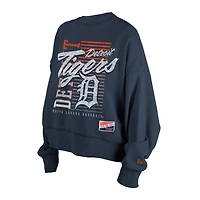 Sweat-shirt court à manches dolmen bleu marine Detroit Tigers pour femme New Era Boxy Mineral Wash