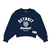 Women's New Era Navy Detroit Tigers City Connect V-Neck Sweatshirt