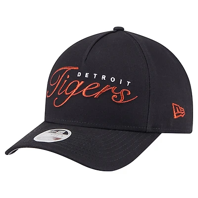 Casquette ajustable 9FORTY métallisée bleu marine Detroit Tigers de New Era pour femme