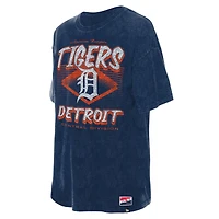 T-shirt oversize bleu marine Detroit Tigers pour femme New Era à délavage minéral